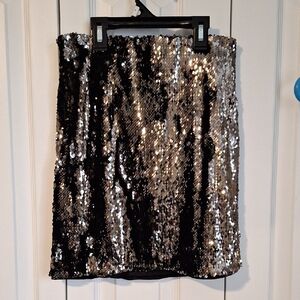Sequin Black and Silver Skirt